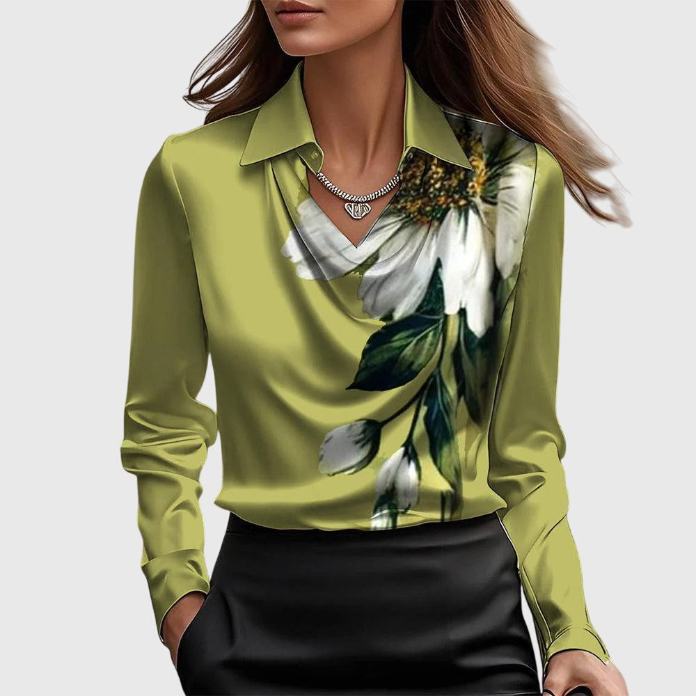 Brooklyn - Blusa con Cuello Drapeado