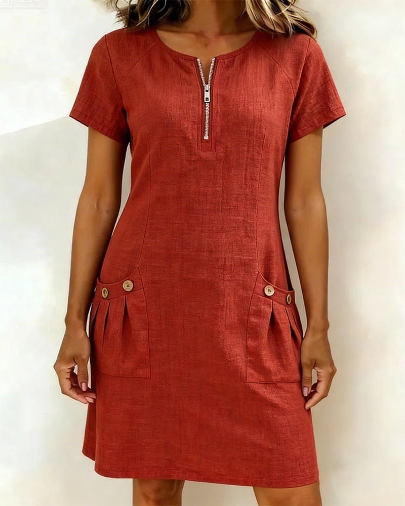 Carmen | Vestido de algodón con cremallera