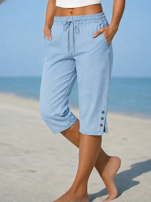 Delphia™ | Pantalón Capri Largo a la Pantorrilla