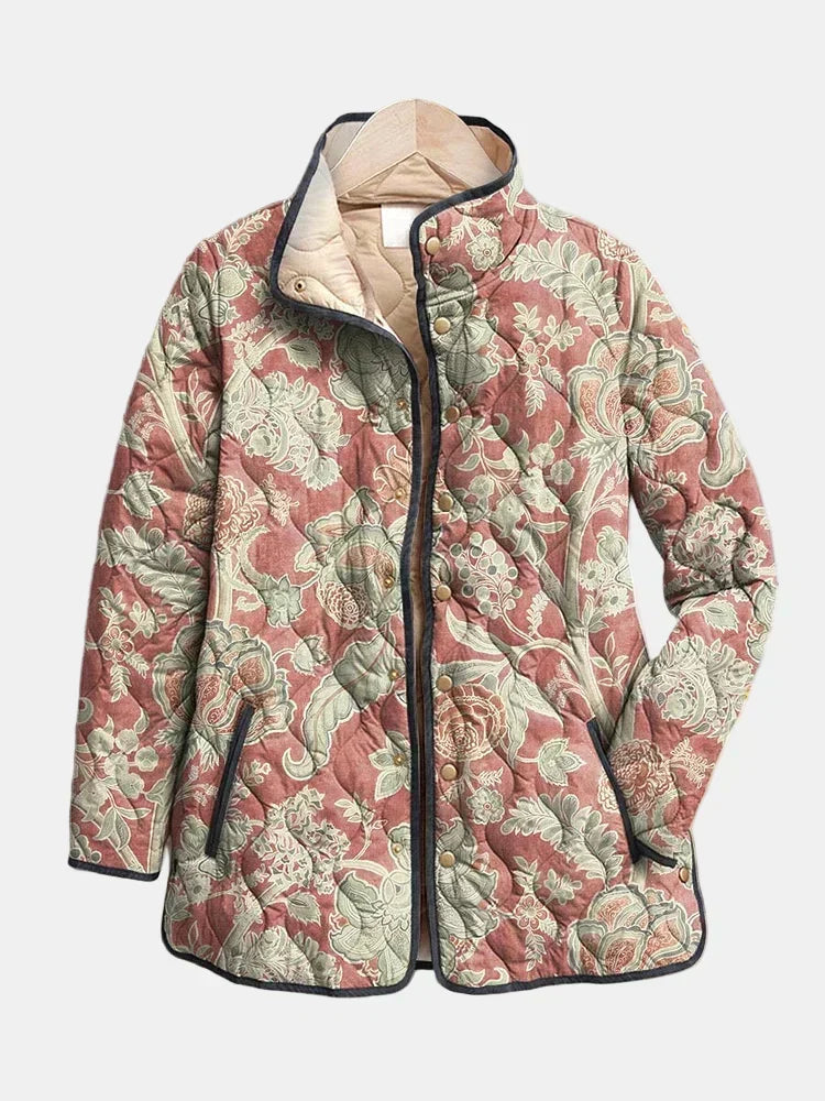 Naya | Chaqueta Acolchada Casual con Floral Vintage