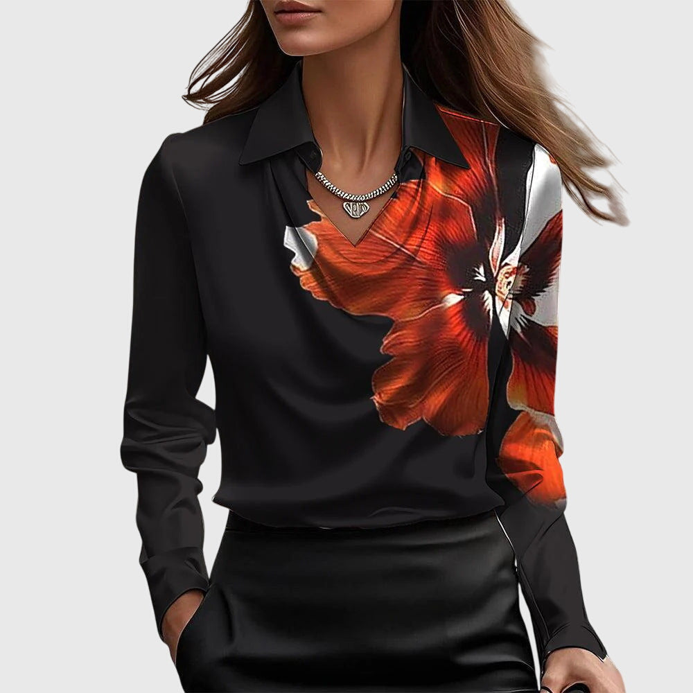 Brooklyn - Blusa con Cuello Drapeado
