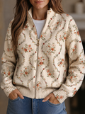 Persephone™ | Rebeca Estampado Delicado de Enredadera Floral en Crema