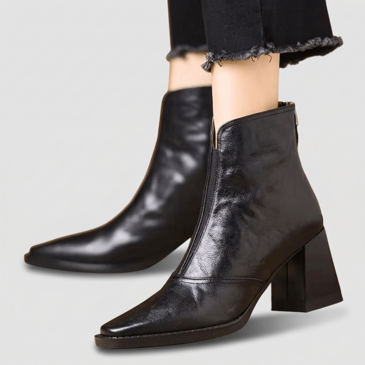 Botines de Piel Claudia Luxe de Tacón Medio