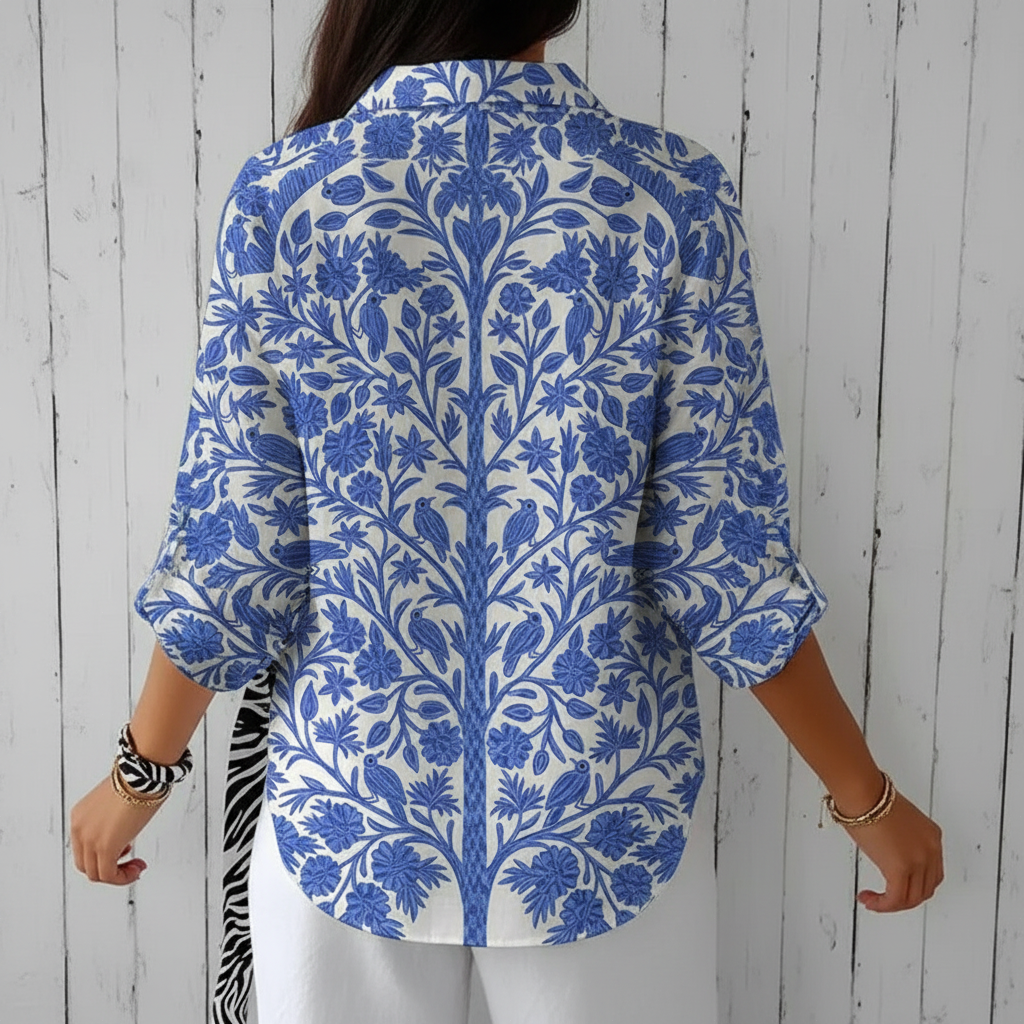 Federike | Blusa de jardín azul