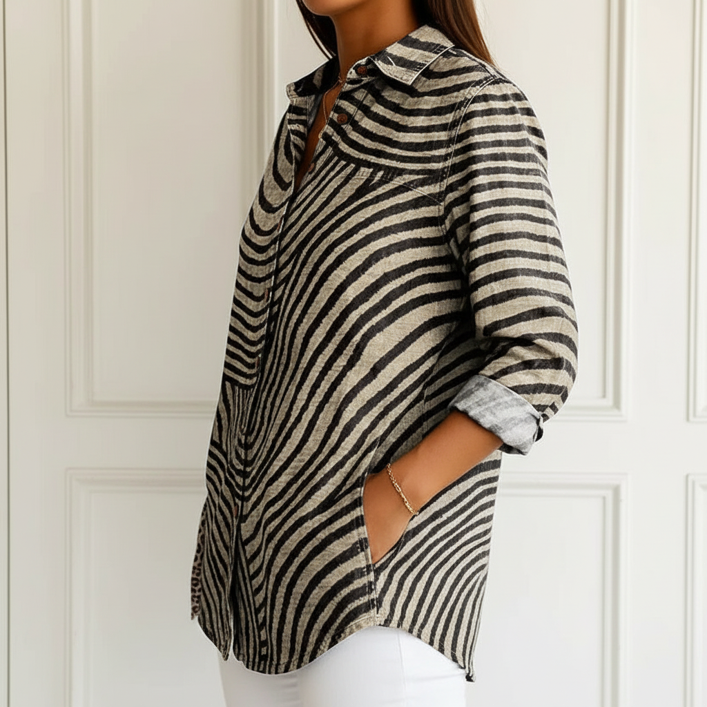Ingrid | Blusa de rayas en espiral