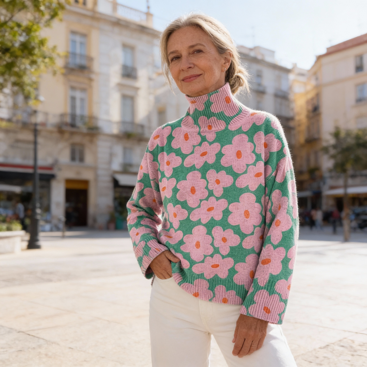 Claire | Jersey de Punto Floral