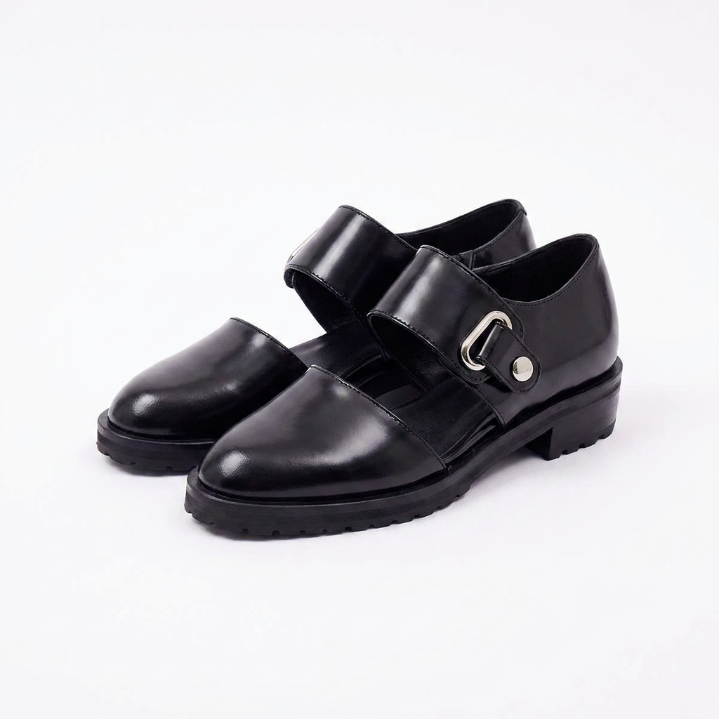 Zapatos Mary Jane ortopédicos de piel auténtica con detalles dorados