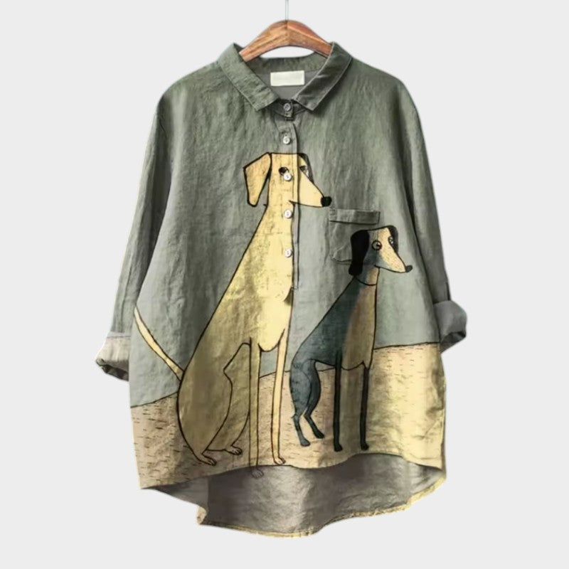 Audrey - Camisa Artística de Botones