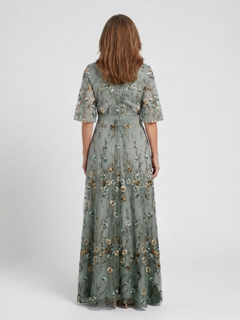 Camilla | Vestido Maxi Floral con Cuello en V