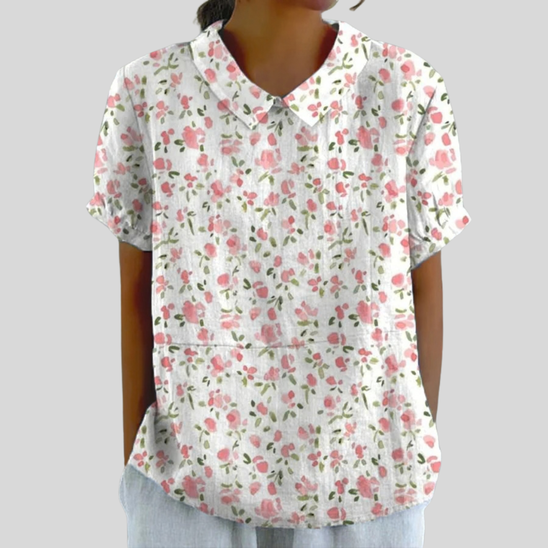 Cynthia | Blusa Floral con Cuello