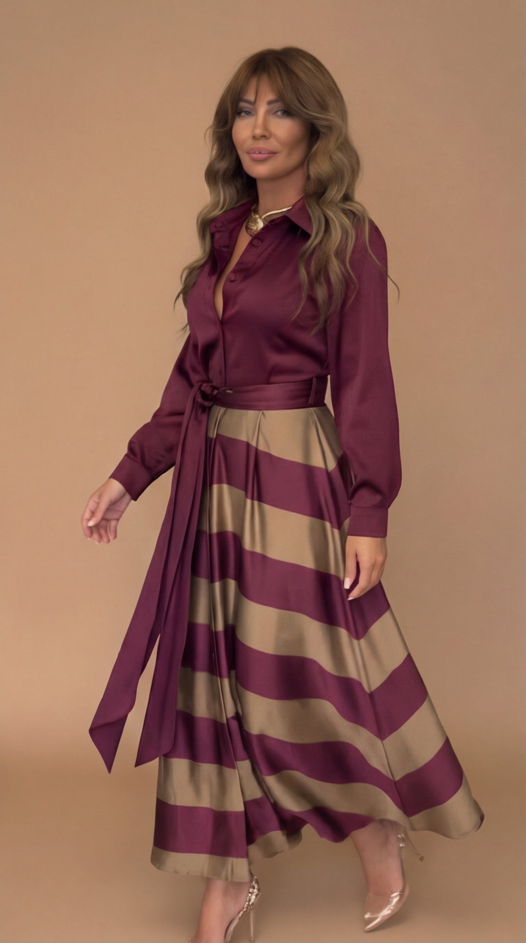 Mila™ | Vestido Maxi de Rayas