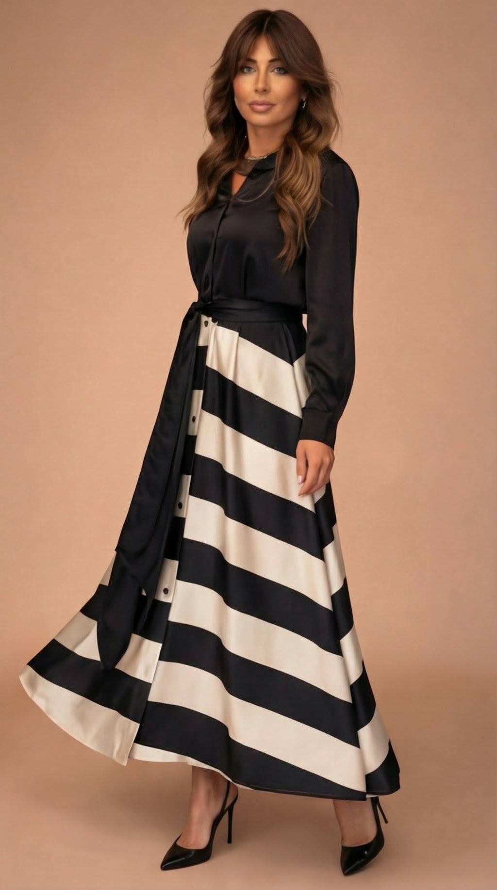 Mila™ | Vestido Maxi de Rayas