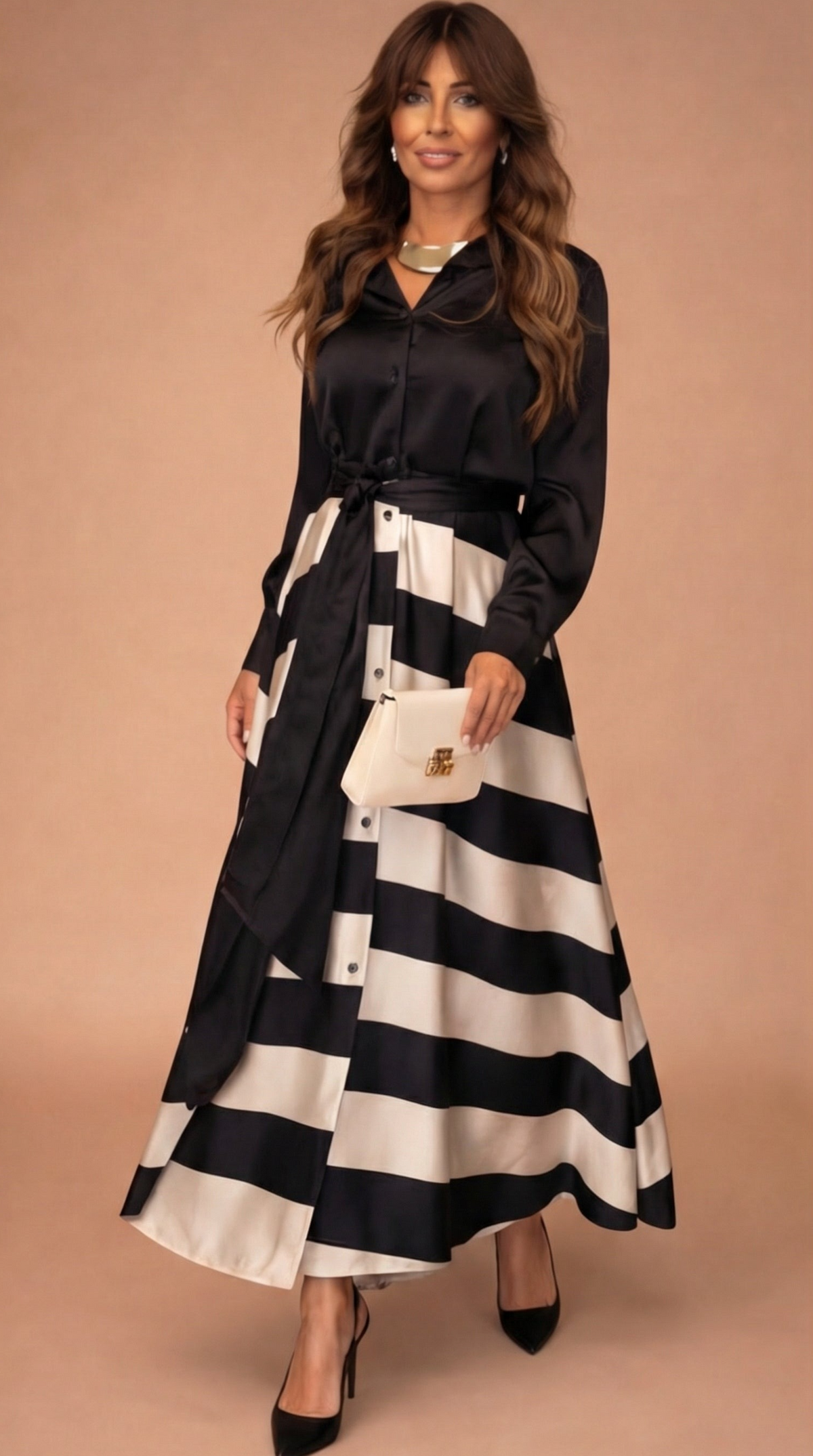 Mila™ | Vestido Maxi de Rayas