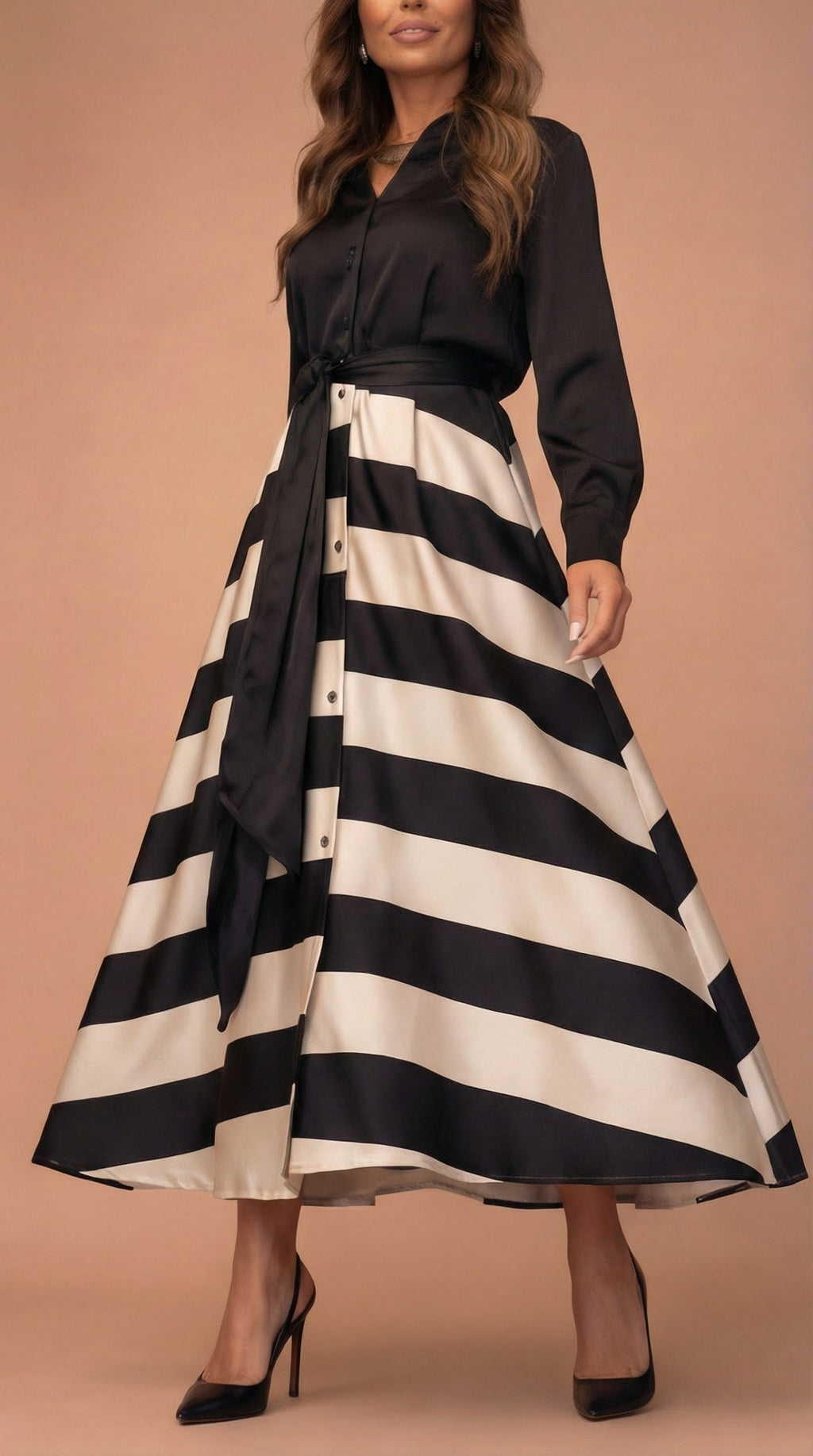 Mila™ | Vestido Maxi de Rayas