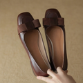 Camille™ | Bailarinas de piel con lazo y puntera cuadrada