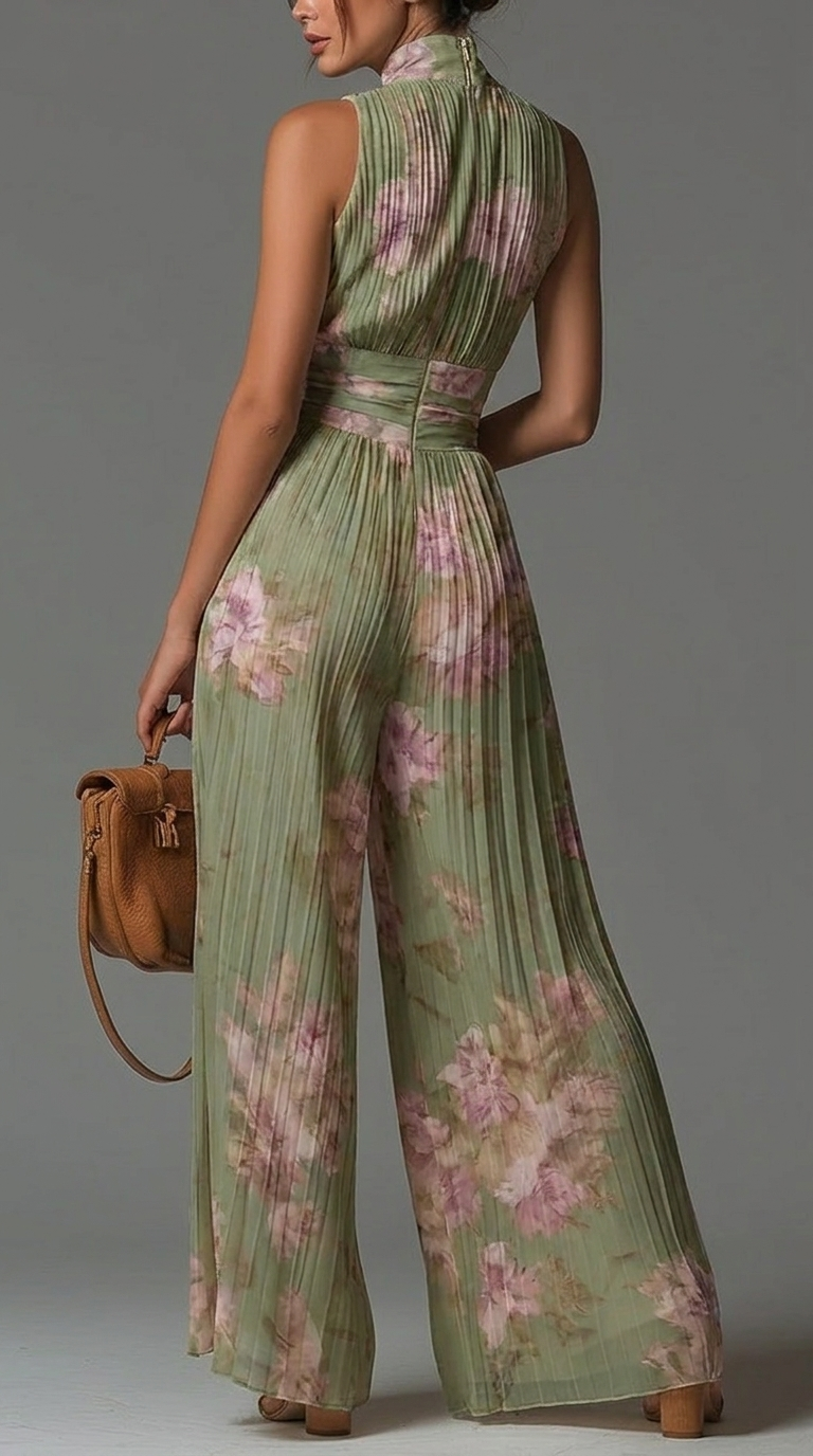 Mono plisado de chifón con estampado floral • S1