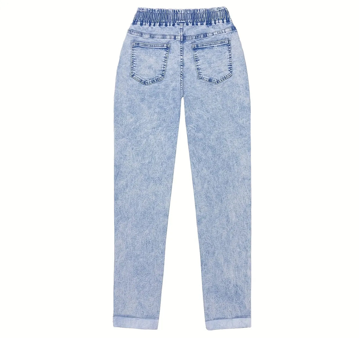 Pantalón vaquero de mujer, tobillero y con cordón