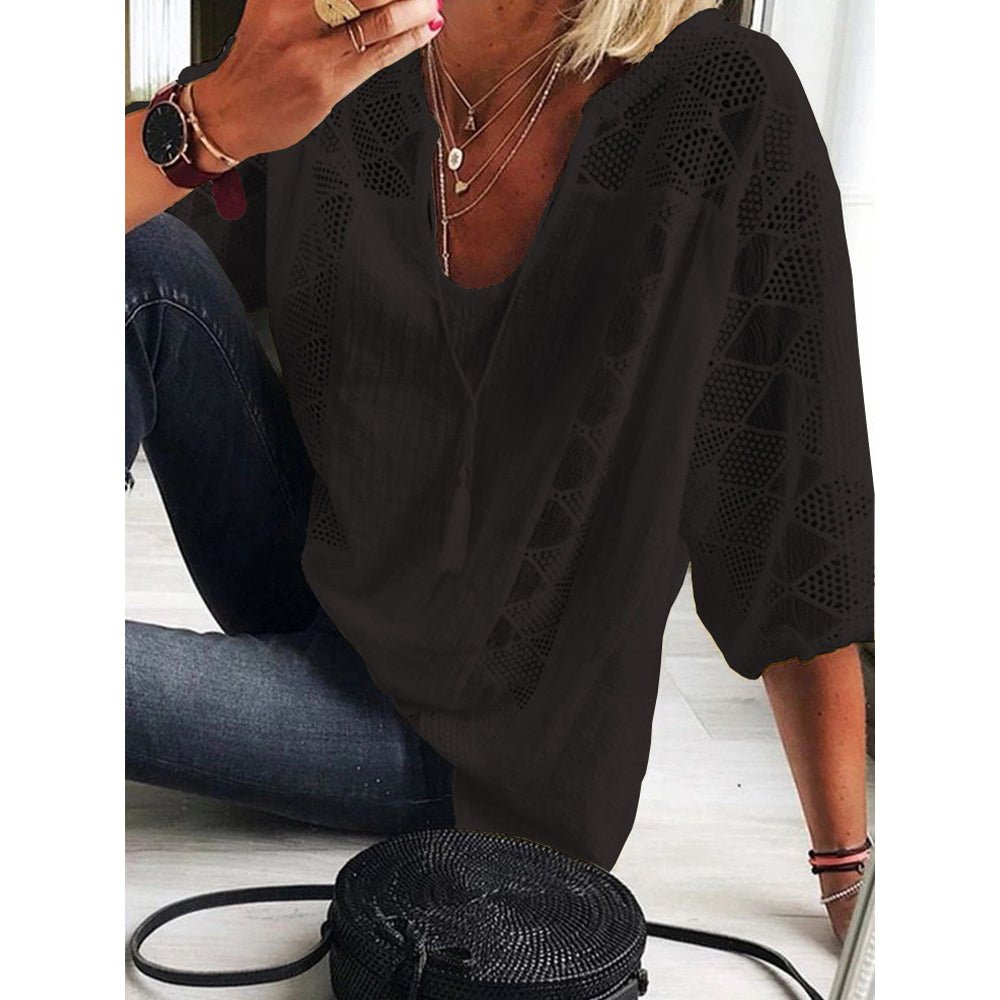 Colleen | Blusa Aireada con Ribete de Encaje