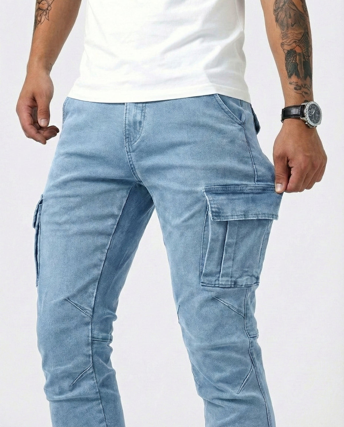 Pantalón cargo elástico