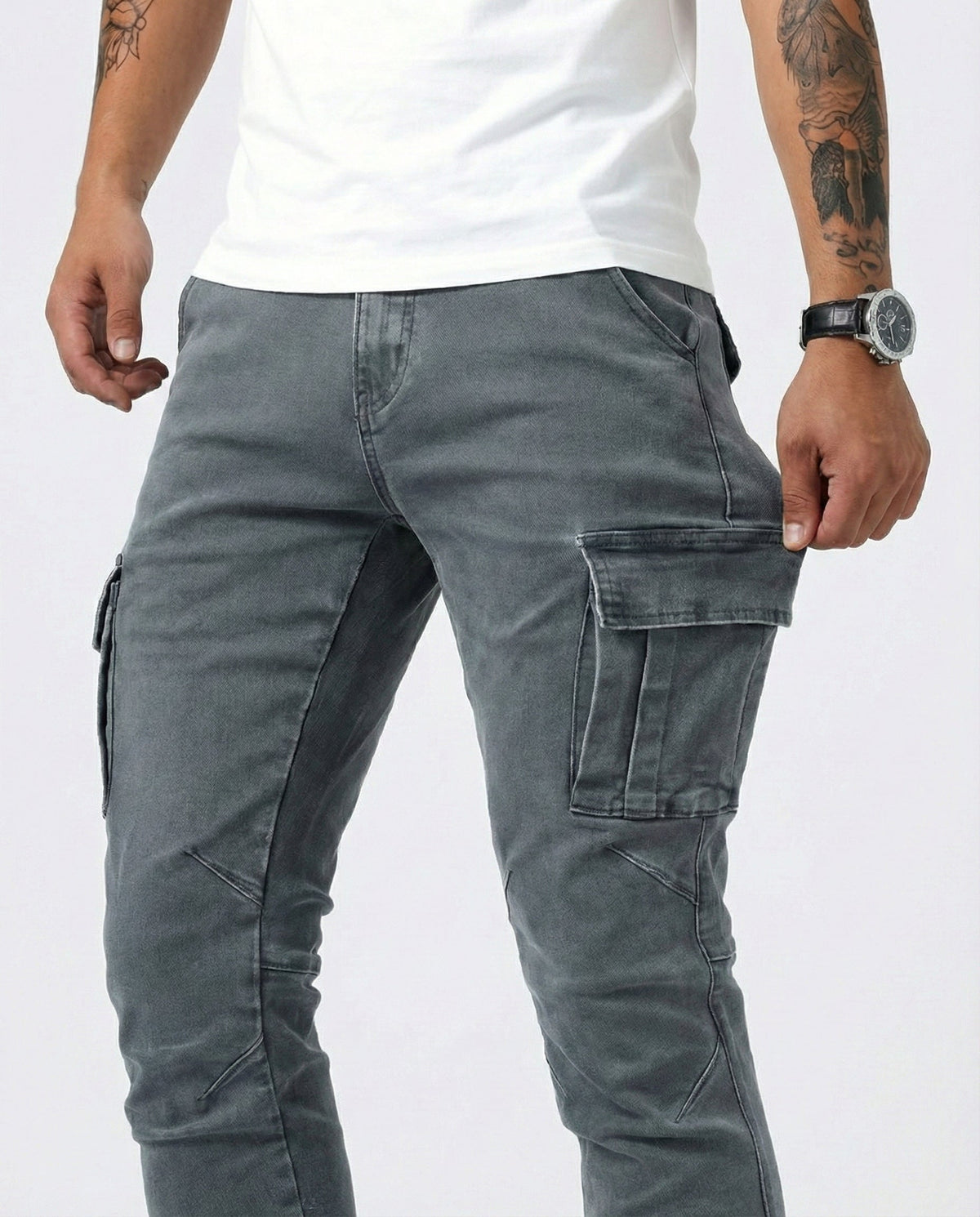 Pantalón cargo elástico