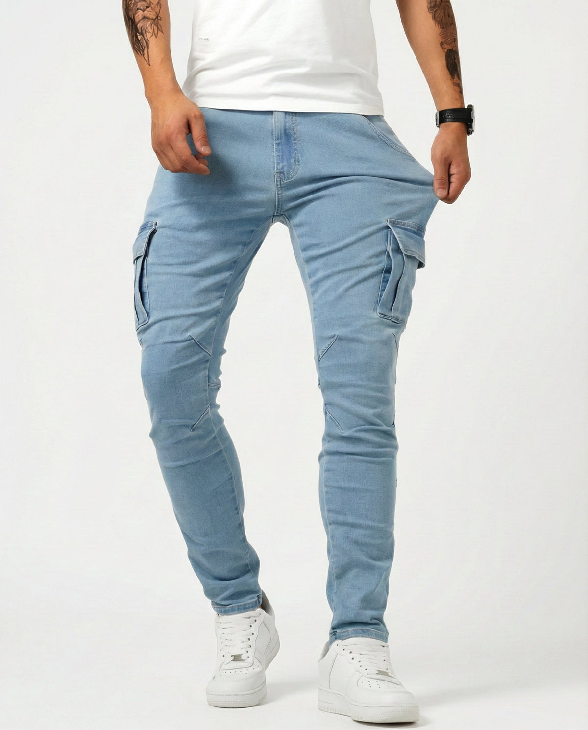 Pantalón cargo elástico