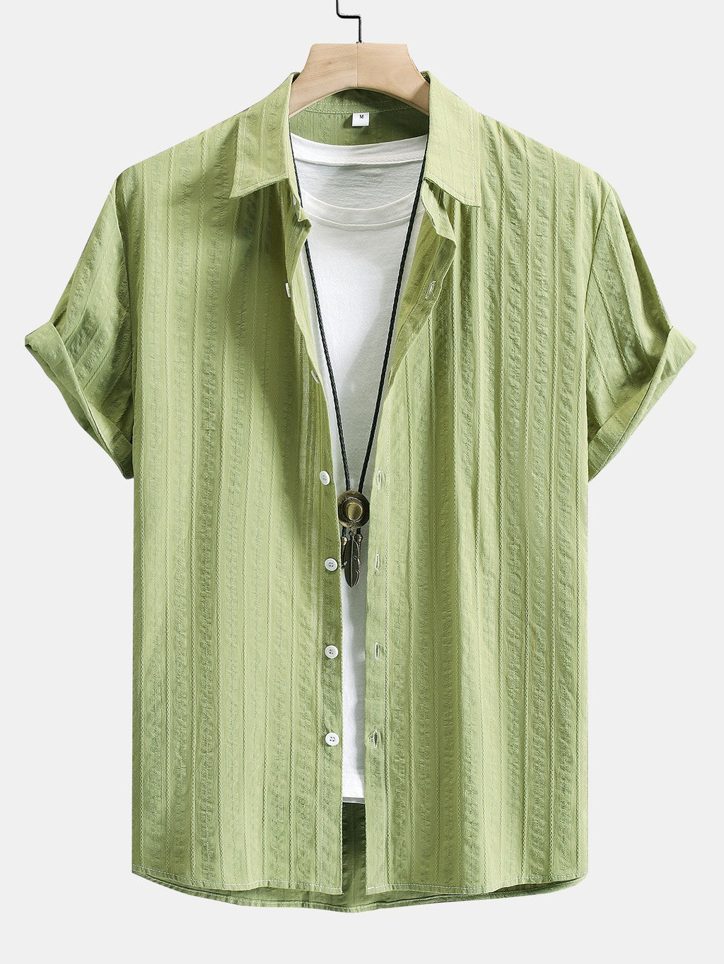 Camisa de jacquard a rayas con botones