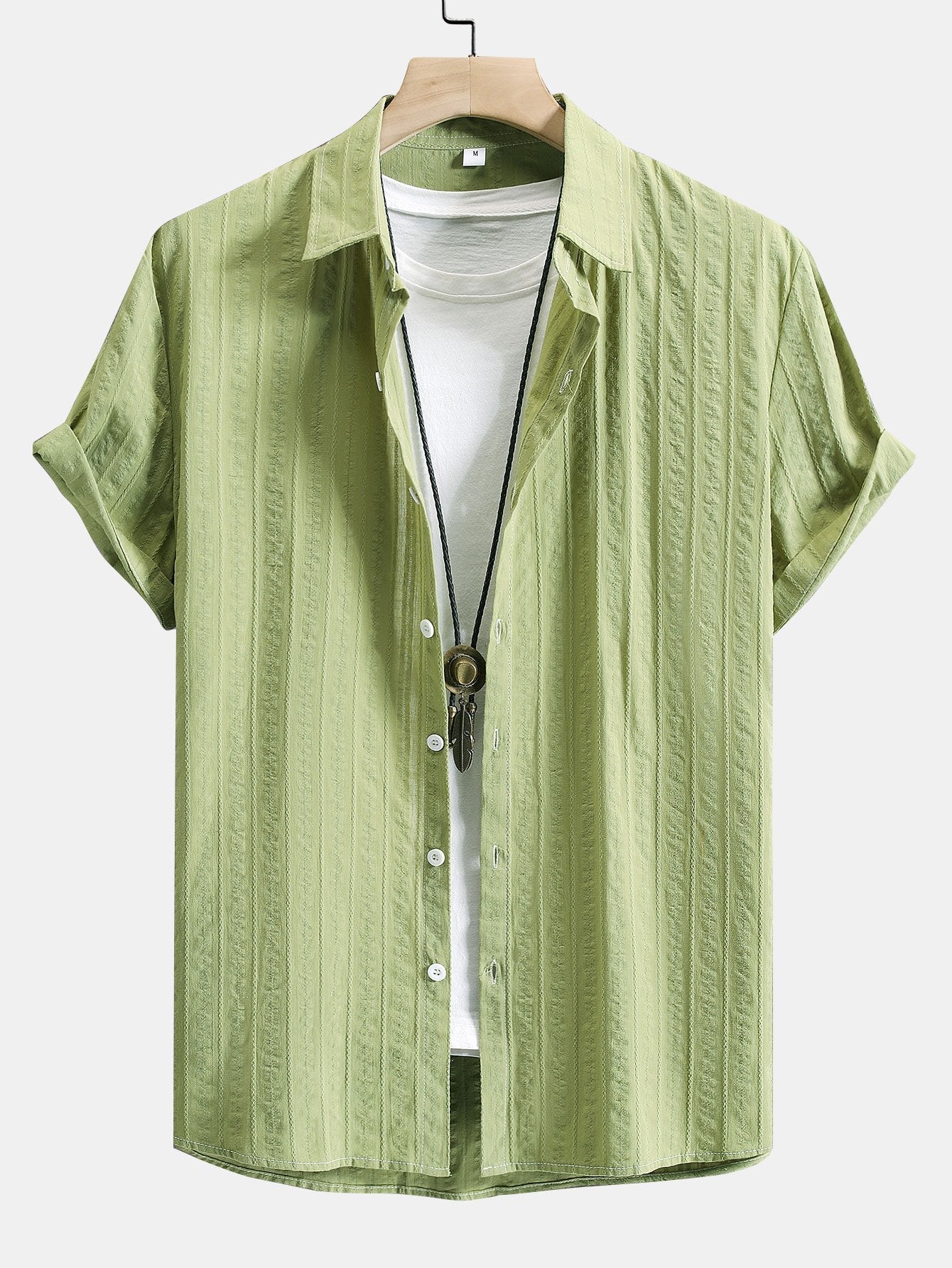 Camisa de jacquard a rayas con botones