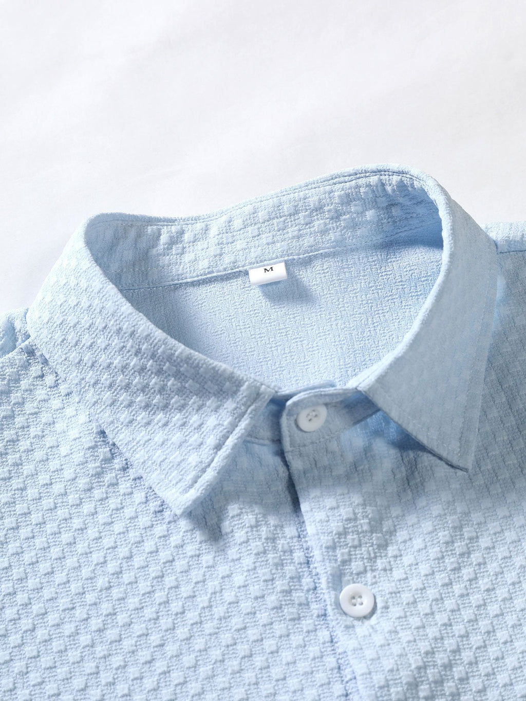 Camisa de botones con estampado de ajedrez en jacquard