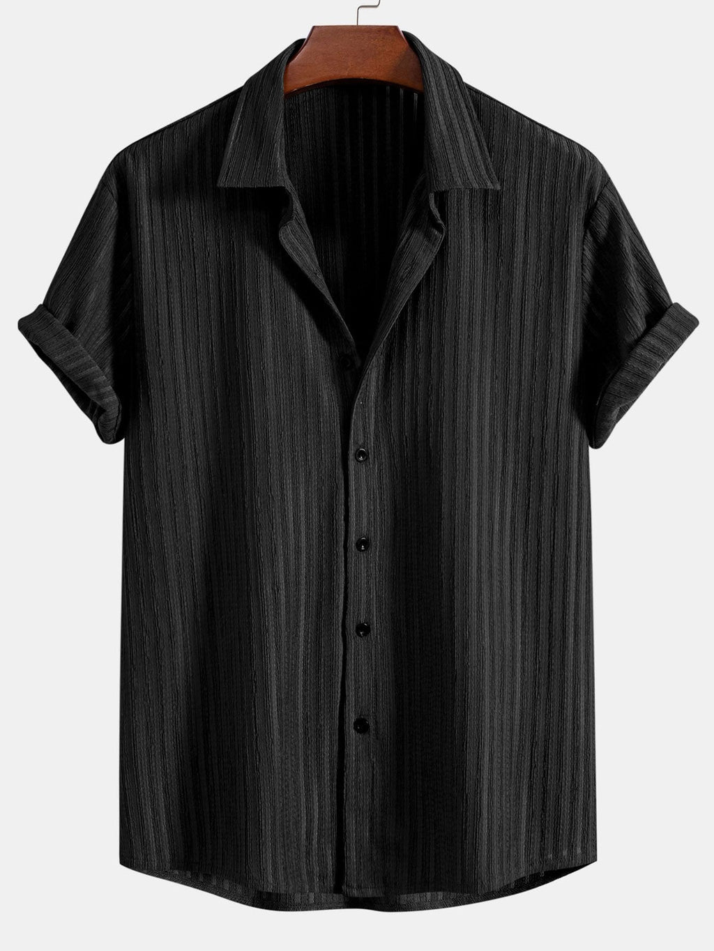 Camisa de jacquard a rayas con botones