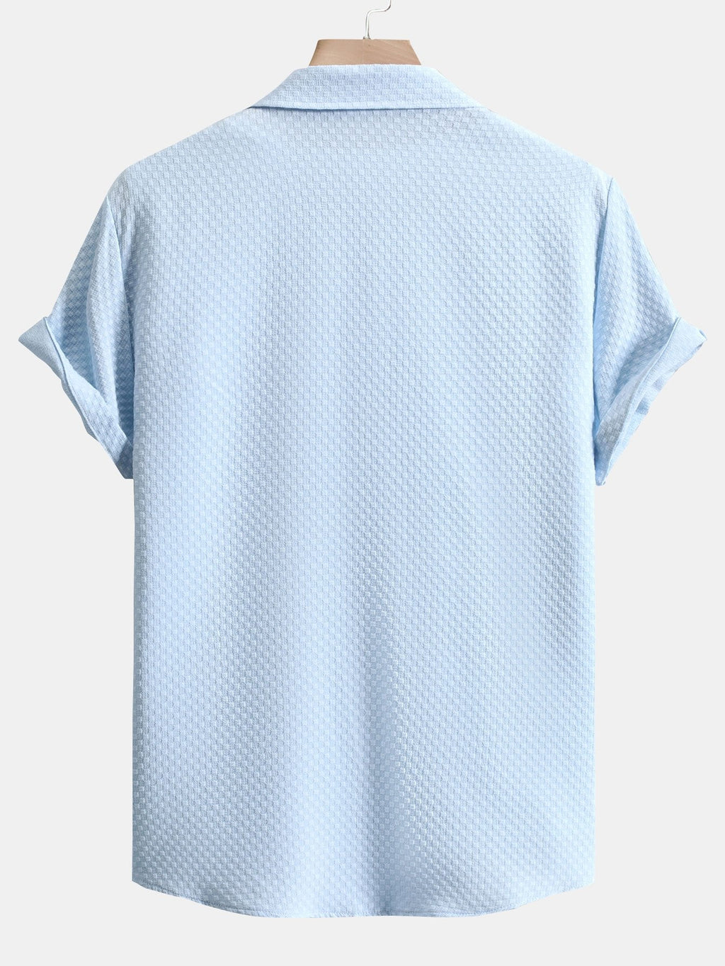 Camisa de botones con estampado de ajedrez en jacquard