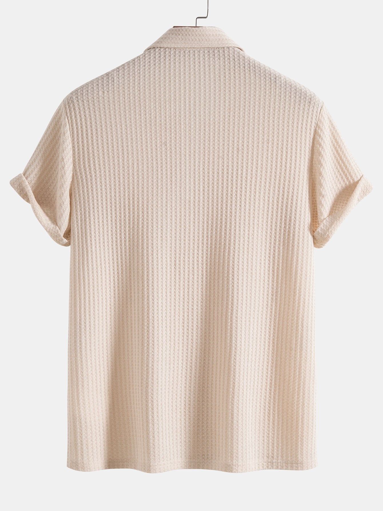 Polo de punto con tejido tipo gofre y pantalones cortos con cordón de ajuste y tejido tipo gofre