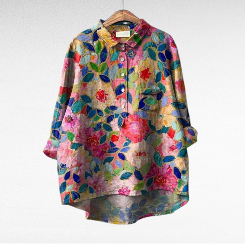 Cecily | Blusa Floral Pictórica