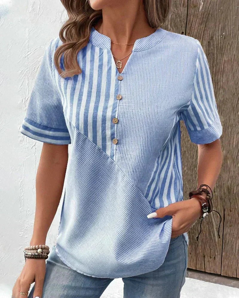 Annabel | Blusa de Manga Corta a Rayas