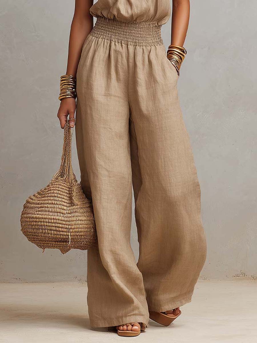 Lara - Mono Boho de Pierna Ancha con Escote Halter