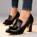 Lucette | Zapato Salón Mocasín con Lazo y Tacón Ancho