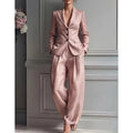 Victoria Conjunto de Traje Elegante con Blazer Entallado y Pantalón Ancho