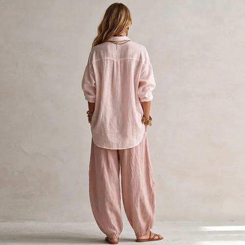 Aitana Conjunto de Camisa Fluida y Pantalón Ancho