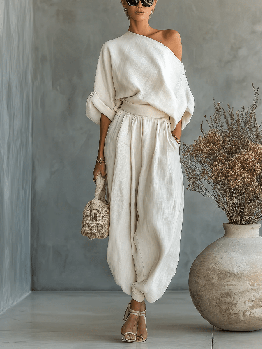Mila | Conjunto fluido con hombro descubierto
