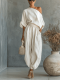 Mila | Conjunto fluido con hombro descubierto