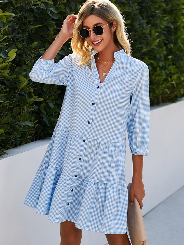 Juniper | Vestido de Día a Cuadros Relajado