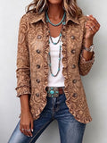 Vyclara | Chaqueta Bohemia de Volantes con Estampado Floral Vintage