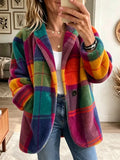 Joanne | Abrigo de cuadros multicolor y acogedor