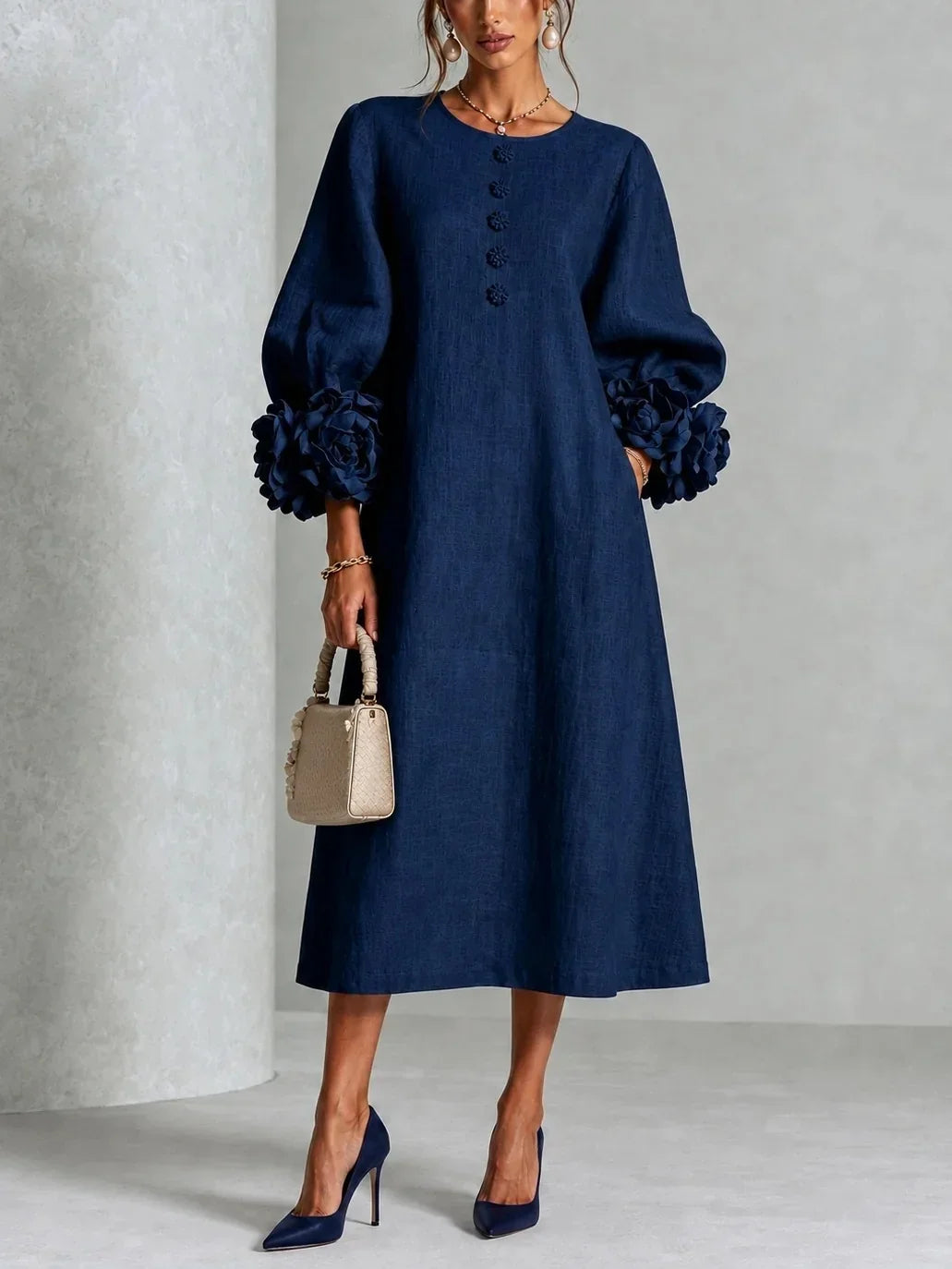 LILIANA | VESTIDO MIDI FLORAL ELEGANTE