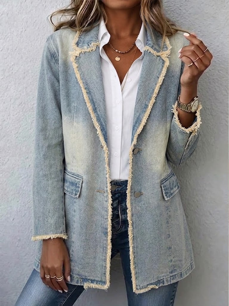 Dionne™ | Blazer Oversize de Estilo Vintage con Bordes sin Rematar
