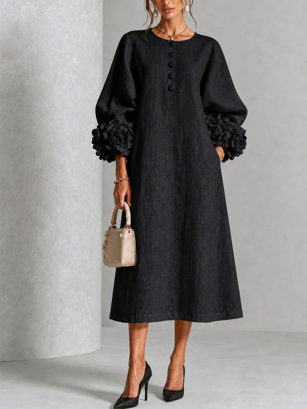 LILIANA | VESTIDO MIDI FLORAL ELEGANTE