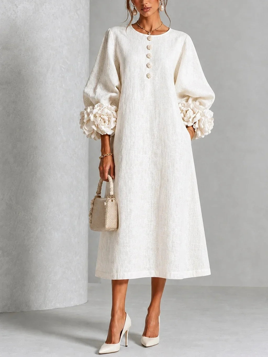 LILIANA | VESTIDO MIDI FLORAL ELEGANTE