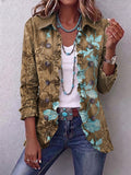 Sundara | Chaqueta Boho de Volantes con Estampado Floral Vintage Degradado