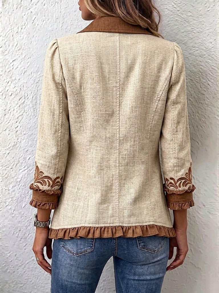 Dawncroft™ | Chaqueta con Volantes Floral Bohemia Vintage