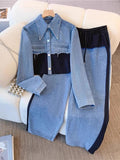 Holbrook™ | Conjunto de Chaqueta Corta a Bloques de Color y Pantalón Ancho