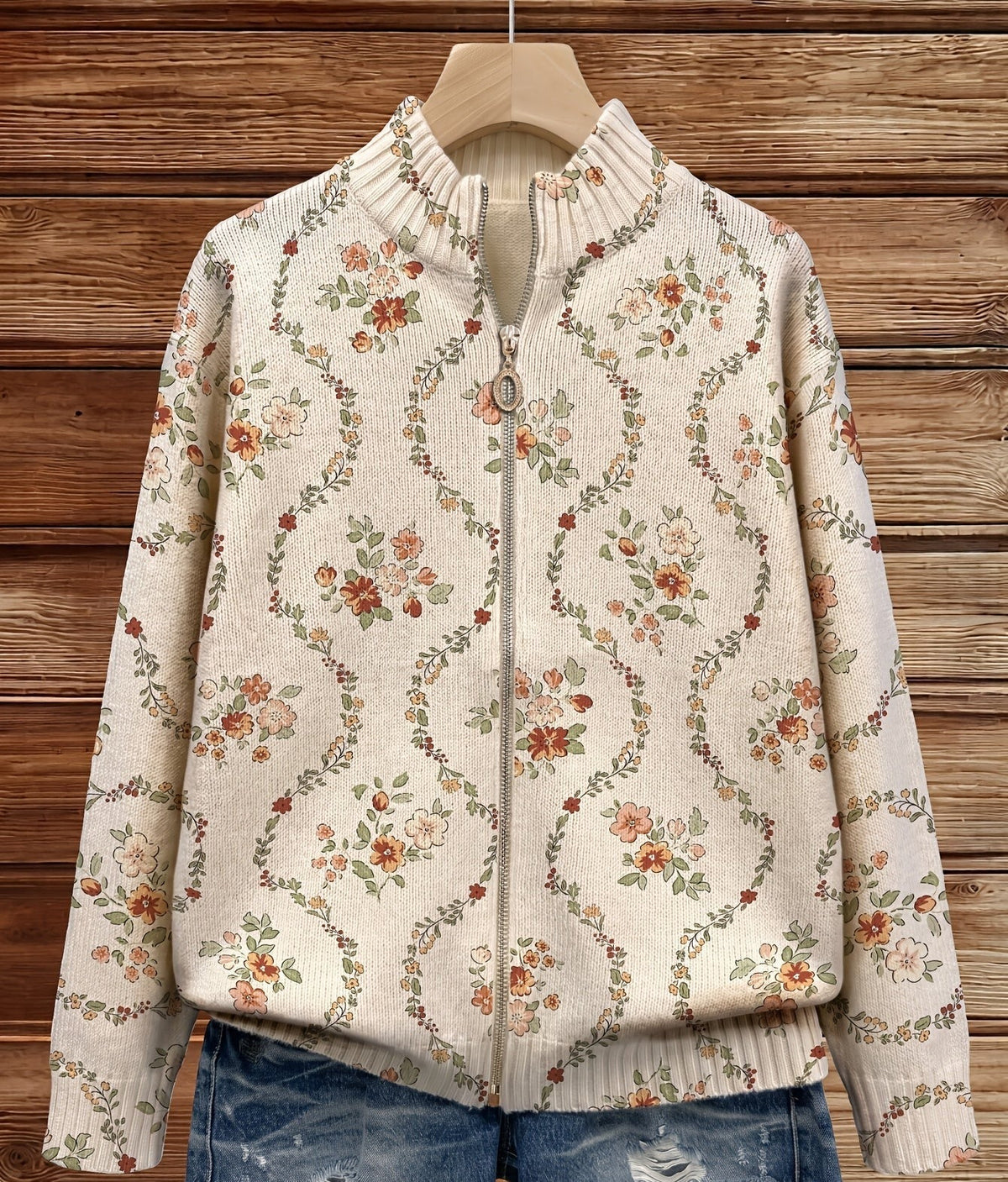 Persephone™ | Rebeca Estampado Delicado de Enredadera Floral en Crema